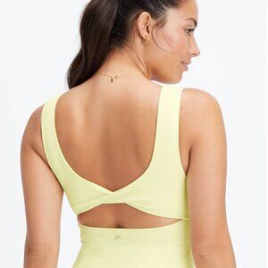 Fabletics Oasis Twist Built In Bra Tank, Light Pear, Size M